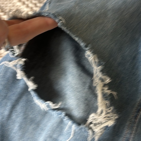 PAIGE Wide Leg DISTRESSED Button Fly High Rise Jeans - Picture 5 of 16